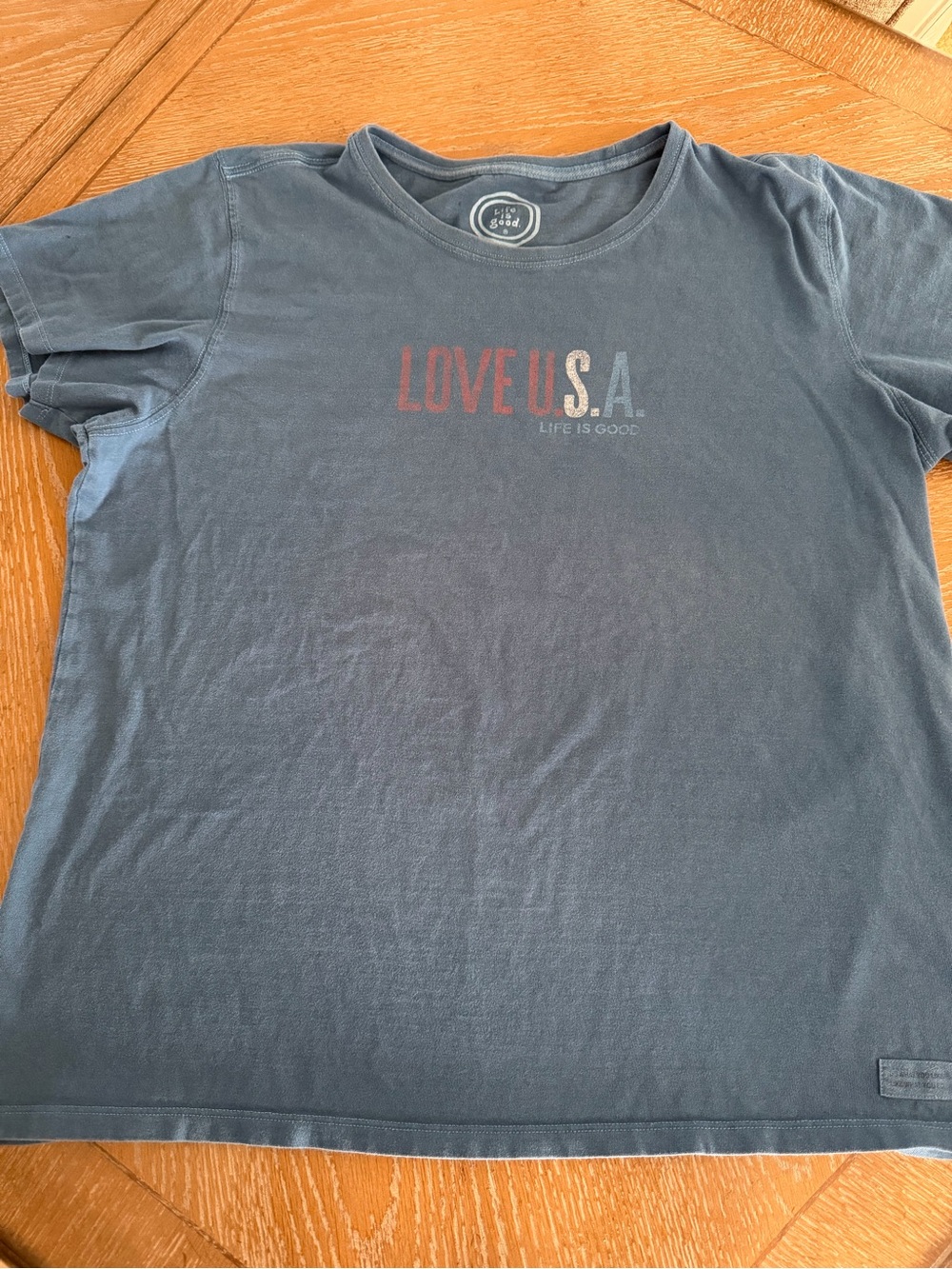 Life Is Good Navy Short Sleeve 'LOVE U.S.A.' Graphic Tee
